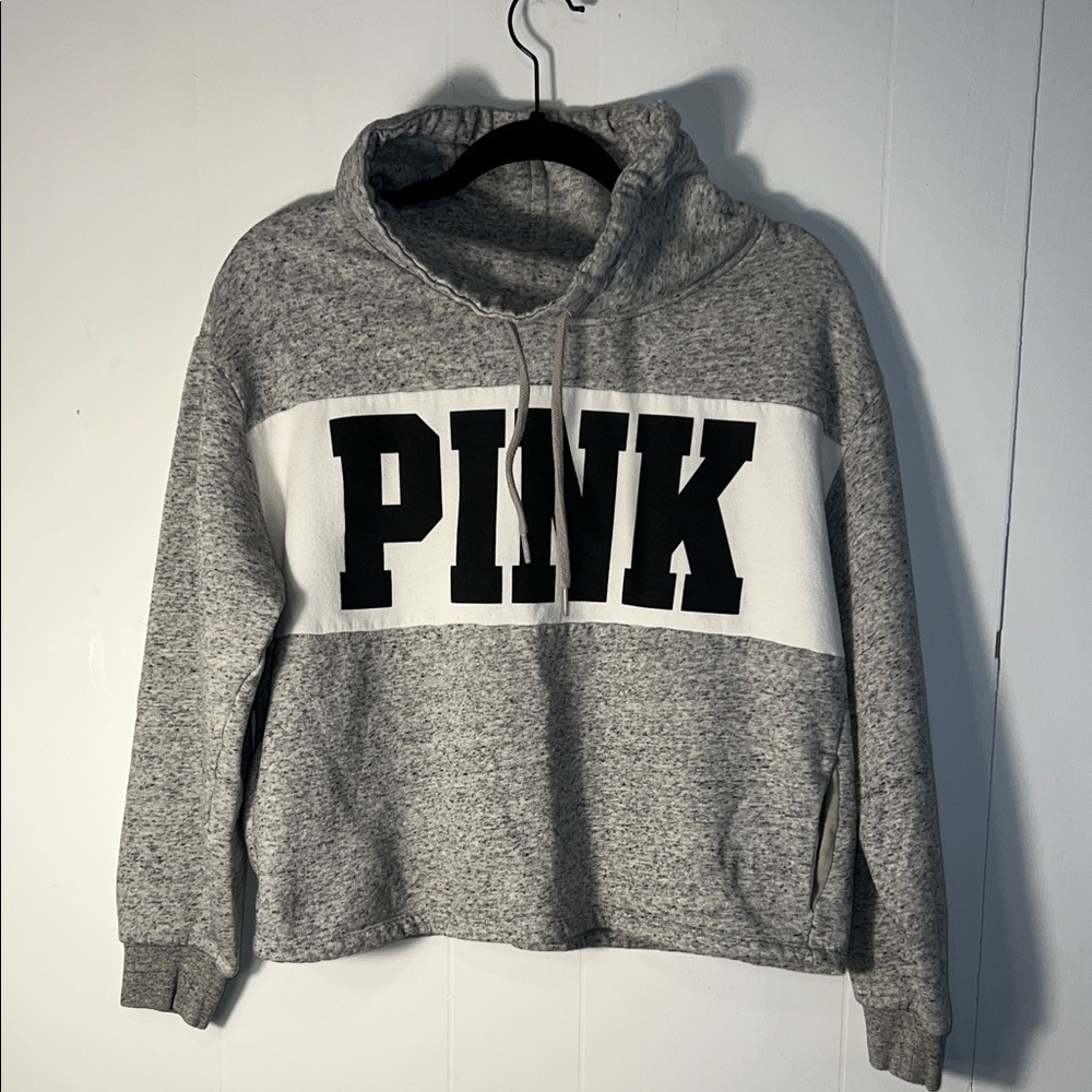 PINK Victoria's Secret Heather Gray Cowl Neck Sweater